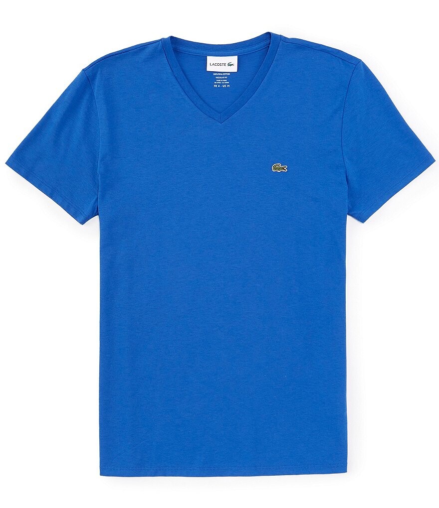 Хлопковая футболка Lacoste Pima с короткими рукавами и v-образным вырезом, синий
Хлопковая футболка Lacoste Pima с короткими рукавами и v-образным вырезом, синий