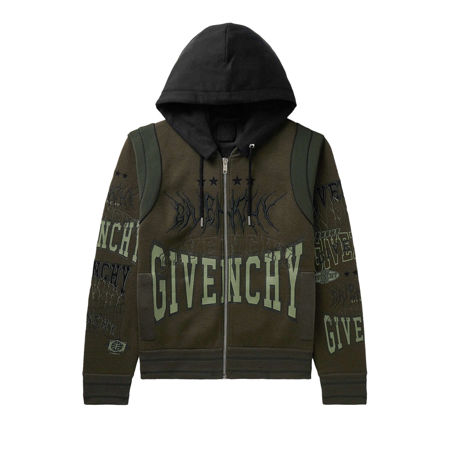 Университетская куртка с капюшоном и вышивкой от Givenchy, цвет Милитари-зелёный, Зеленый
Университетская куртка с капюшоном и вышивкой от Givenchy, цвет Милитари-зелёный, Зеленый