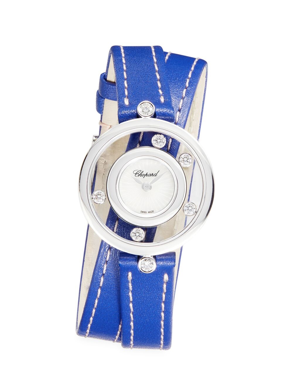 Часы Happy Diamonds Icons из 18-каратного белого золота с бриллиантами и кожаным ремешком Chopard, зеленый
Часы Happy Diamonds Icons из 18-каратного белого золота с бриллиантами и кожаным ремешком Chopard, зеленый