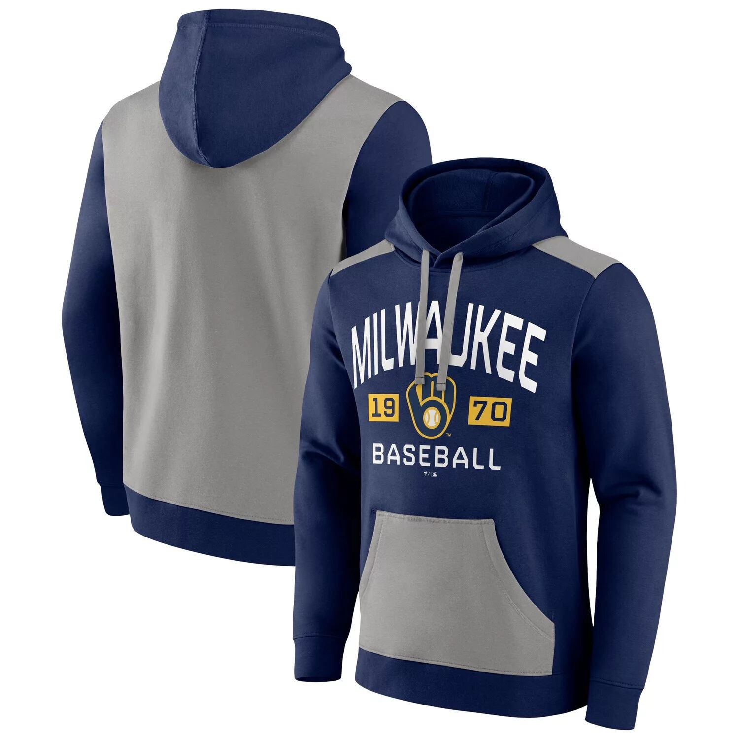 Мужской пуловер с капюшоном темно-серого цвета с фирменным логотипом Milwaukee Brewers Chip In Team Fanatics, Серый
Мужской пуловер с капюшоном темно-серого цвета с фирменным логотипом Milwaukee Brewers Chip In Team Fanatics, Серый