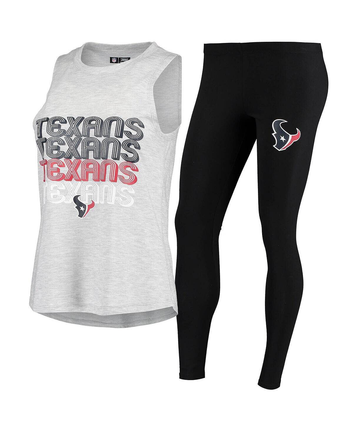 Женский комплект для сна с топом на бретельках и леггинсами Houston Texans Profound серого и черного цвета Concepts Sport
Женский комплект для сна с топом на бретельках и леггинсами Houston Texans Profound серого и черного цвета Concepts Sport