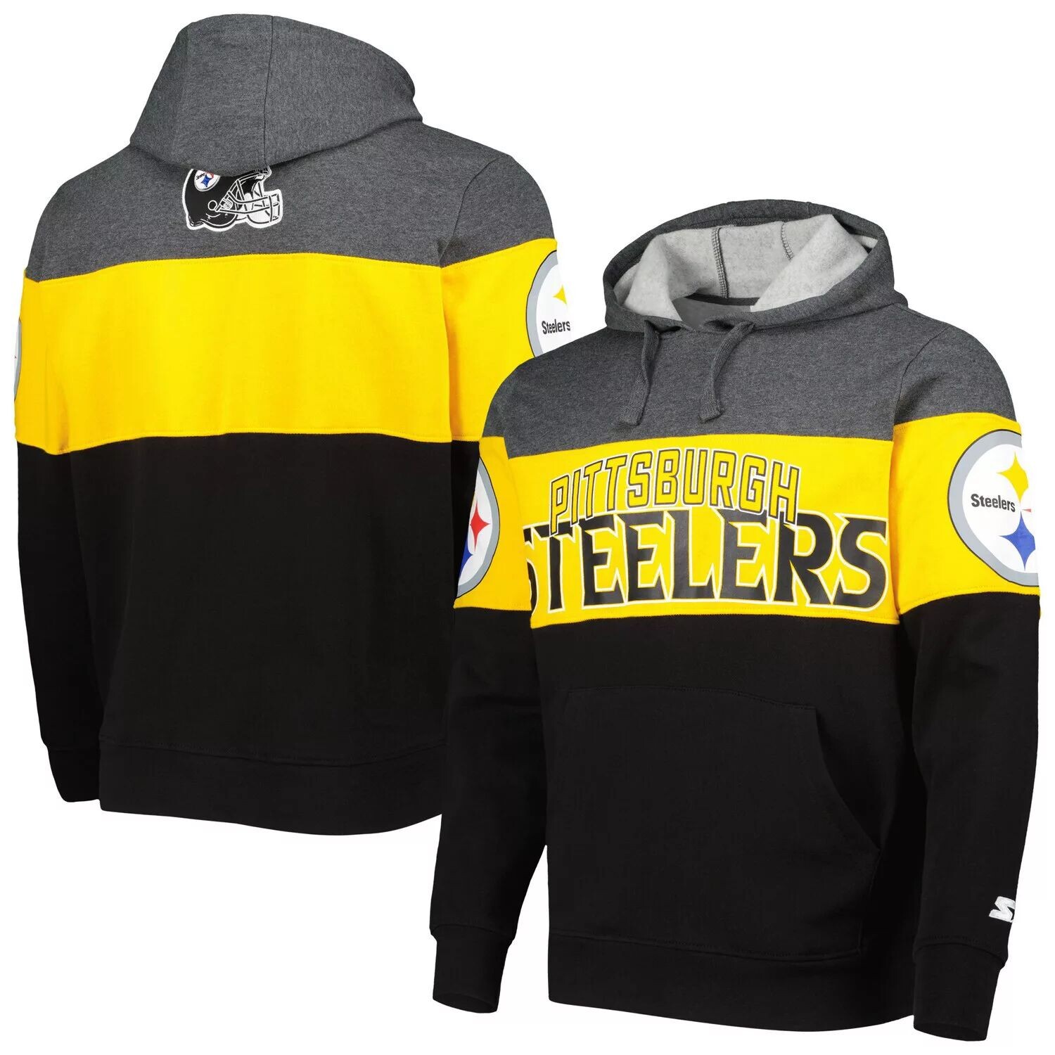 Мужская черная/темно-серая толстовка с капюшоном Pittsburgh Steelers Extreme Pullover Starter, Черный
Мужская черная/темно-серая толстовка с капюшоном Pittsburgh Steelers Extreme Pullover Starter, Черный