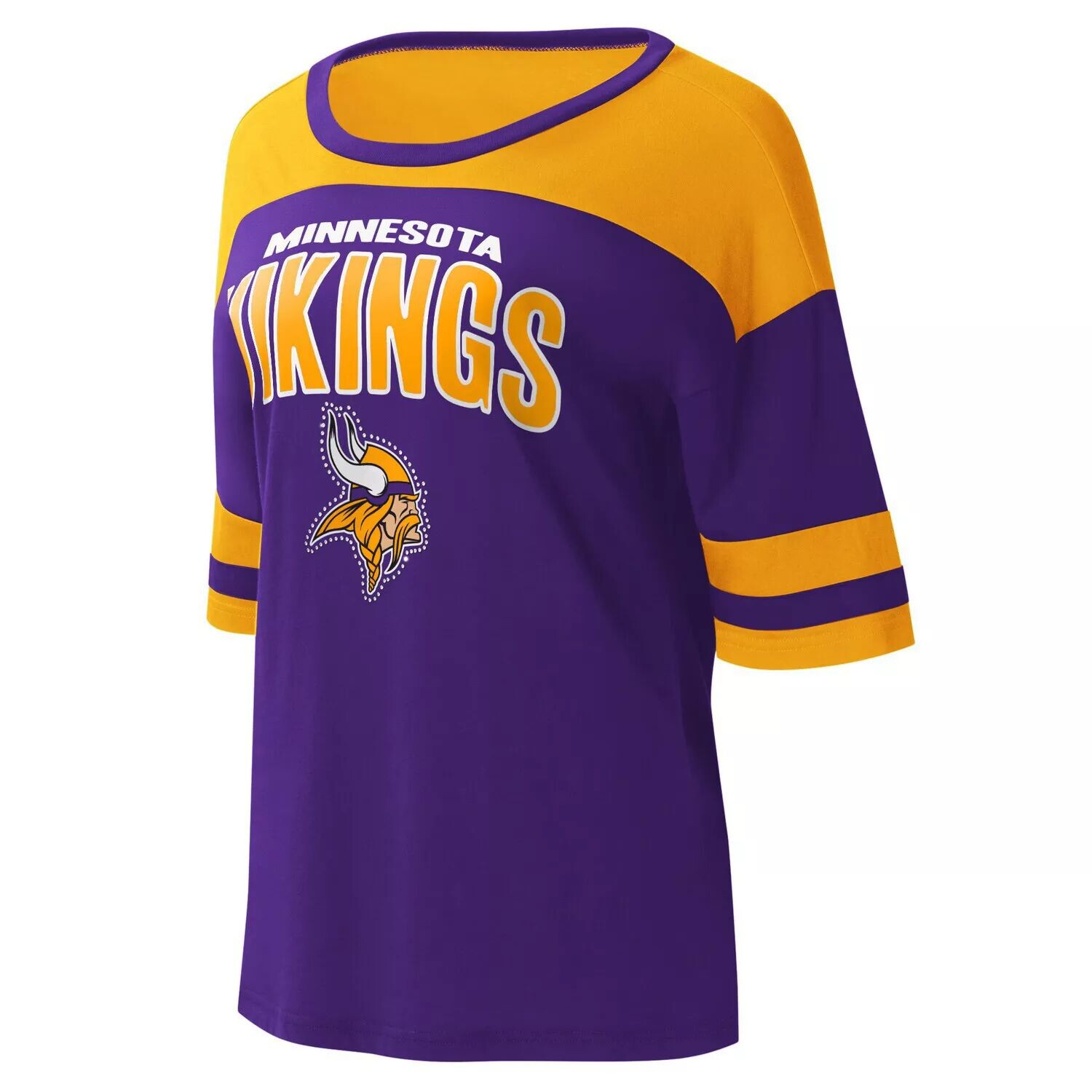Женская футболка G-III 4Her от Carl Banks фиолетового/золотого цвета Minnesota Vikings Play the Ball G-III
Женская футболка G-III 4Her от Carl Banks фиолетового/золотого цвета Minnesota Vikings Play the Ball G-III