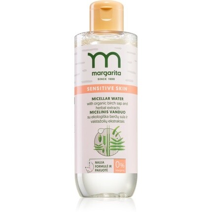 Мицеллярная вода для снятия макияжа и очищающее средство Margarita Sensitive Skin - 200 мл 
Мицеллярная вода для снятия макияжа и очищающее средство Margarita Sensitive Skin - 200 мл