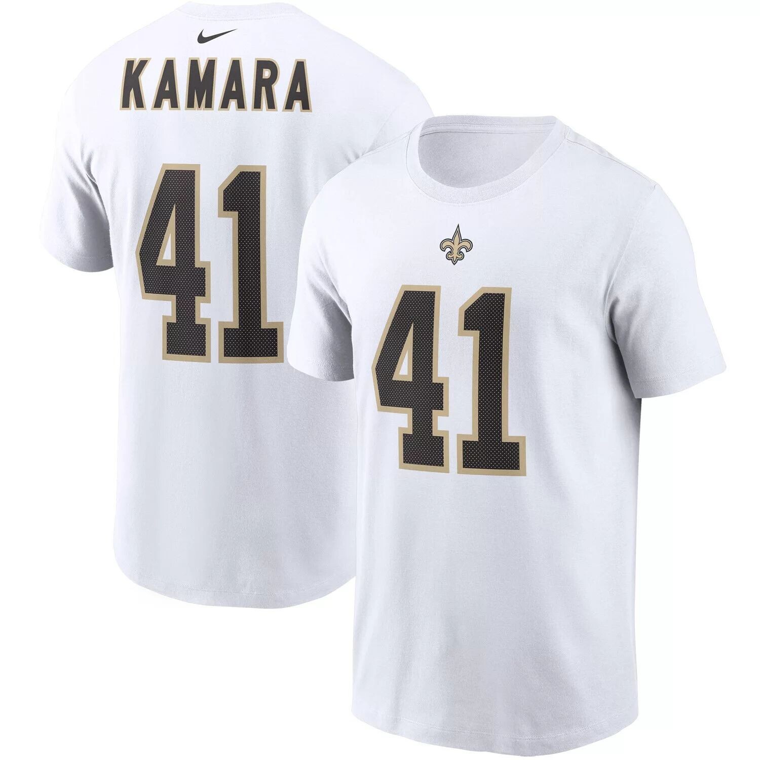 Мужская белая футболка Alvin Kamara New Orleans Saints с именем и номером игрока Nike, Белый
Мужская белая футболка Alvin Kamara New Orleans Saints с именем и номером игрока Nike, Белый