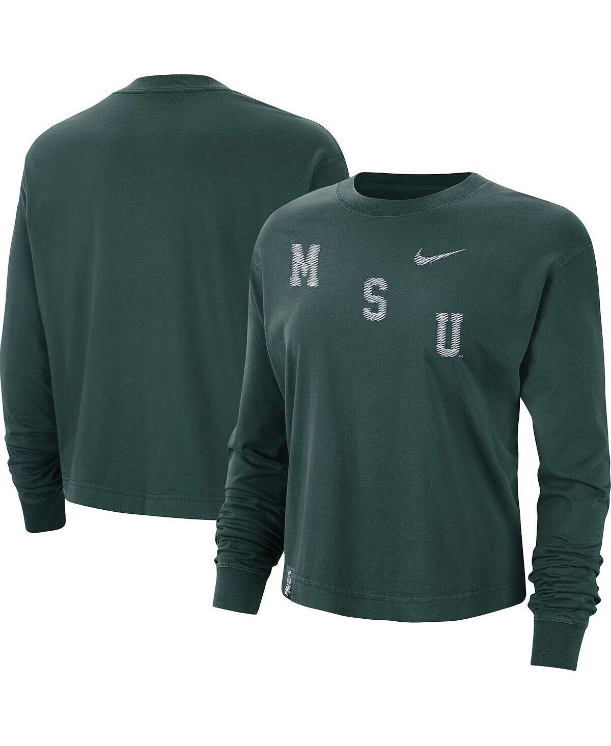 Зеленая женская футболка свободного кроя с длинным рукавом Michigan State Spartans Varsity Varsity Nike, зеленый
Зеленая женская футболка свободного кроя с длинным рукавом Michigan State Spartans Varsity Varsity Nike, зеленый