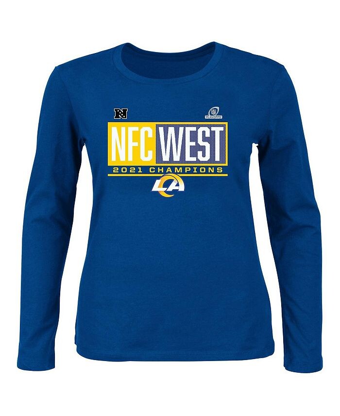 Женская фирменная футболка Royal Los Angeles Rams 2021 NFC West Division Champions, футболка больших размеров с круглым вырезом и длинными рукавами Fanatics, синий
Женская фирменная футболка Royal Los Angeles Rams 2021 NFC West Division Champions, футболка больших размеров с круглым вырезом и длинными рукавами Fanatics, синий