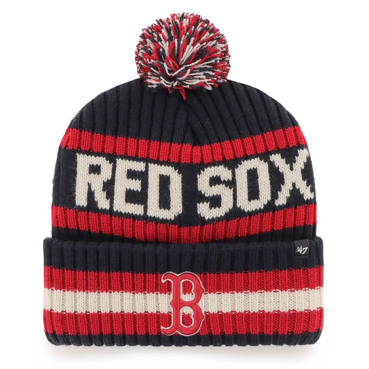 Мужская темно-синяя вязаная шапка с манжетами и помпоном '47 Boston Red Sox Bering
Мужская темно-синяя вязаная шапка с манжетами и помпоном '47 Boston Red Sox Bering