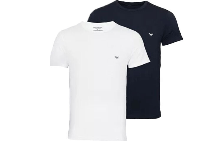 EMPORIO ARMANI Мужская футболка с круглым вырезом и логотипом, 2 пары, черный/белый
EMPORIO ARMANI Мужская футболка с круглым вырезом и логотипом, 2 пары, черный/белый