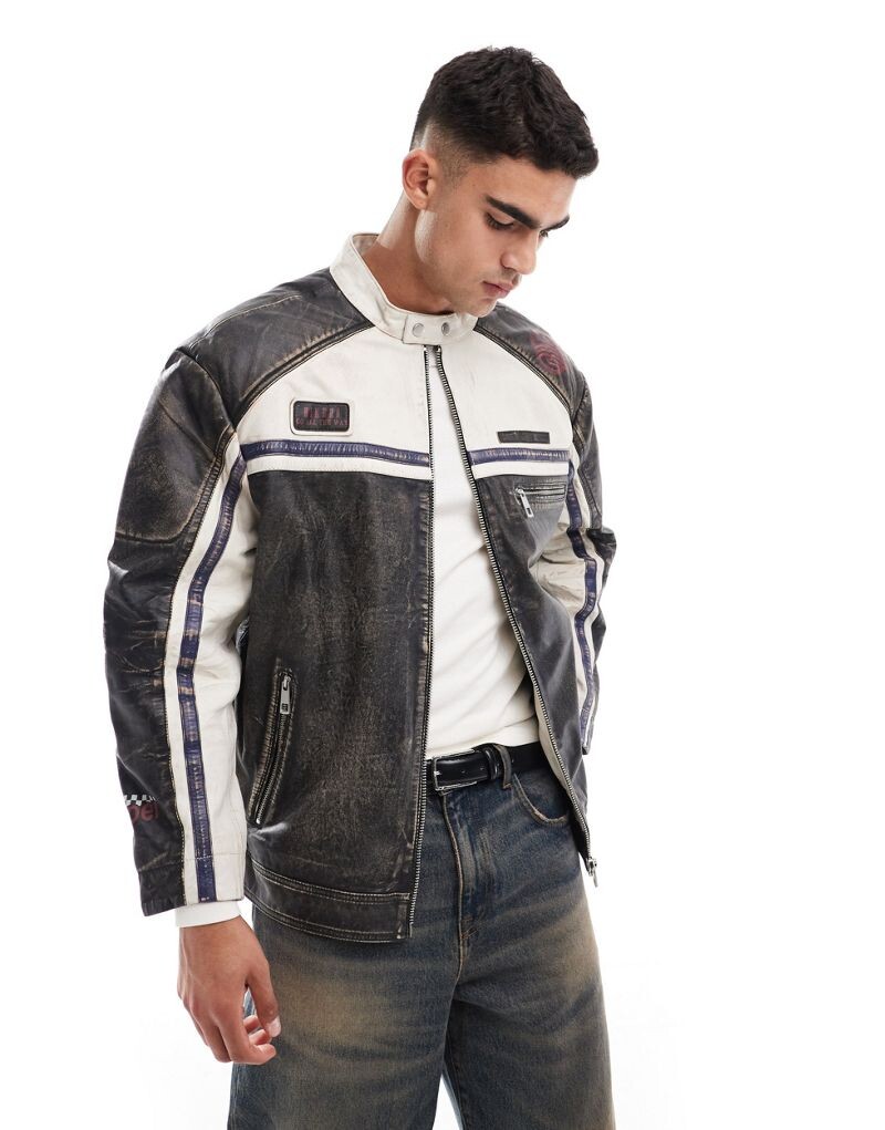 ASOS DESIGN - Мотоциклетная куртка из натуральной кожи черного цвета с эффектом потертости
ASOS DESIGN - Мотоциклетная куртка из натуральной кожи черного цвета с эффектом потертости