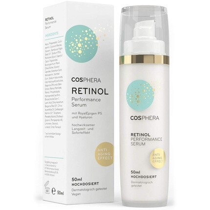 Cosphera Retinol Performance Serum 50 мл с гиалуроновой кислотой - веганский концентрированный гель для лица и шеи - увлажняющее средство против морщин для женщин и мужчин
Cosphera Retinol Performance Serum 50 мл с гиалуроновой кислотой - веганский концентрированный гель для лица и шеи - увлажняющее средство против морщин для женщин и мужчин