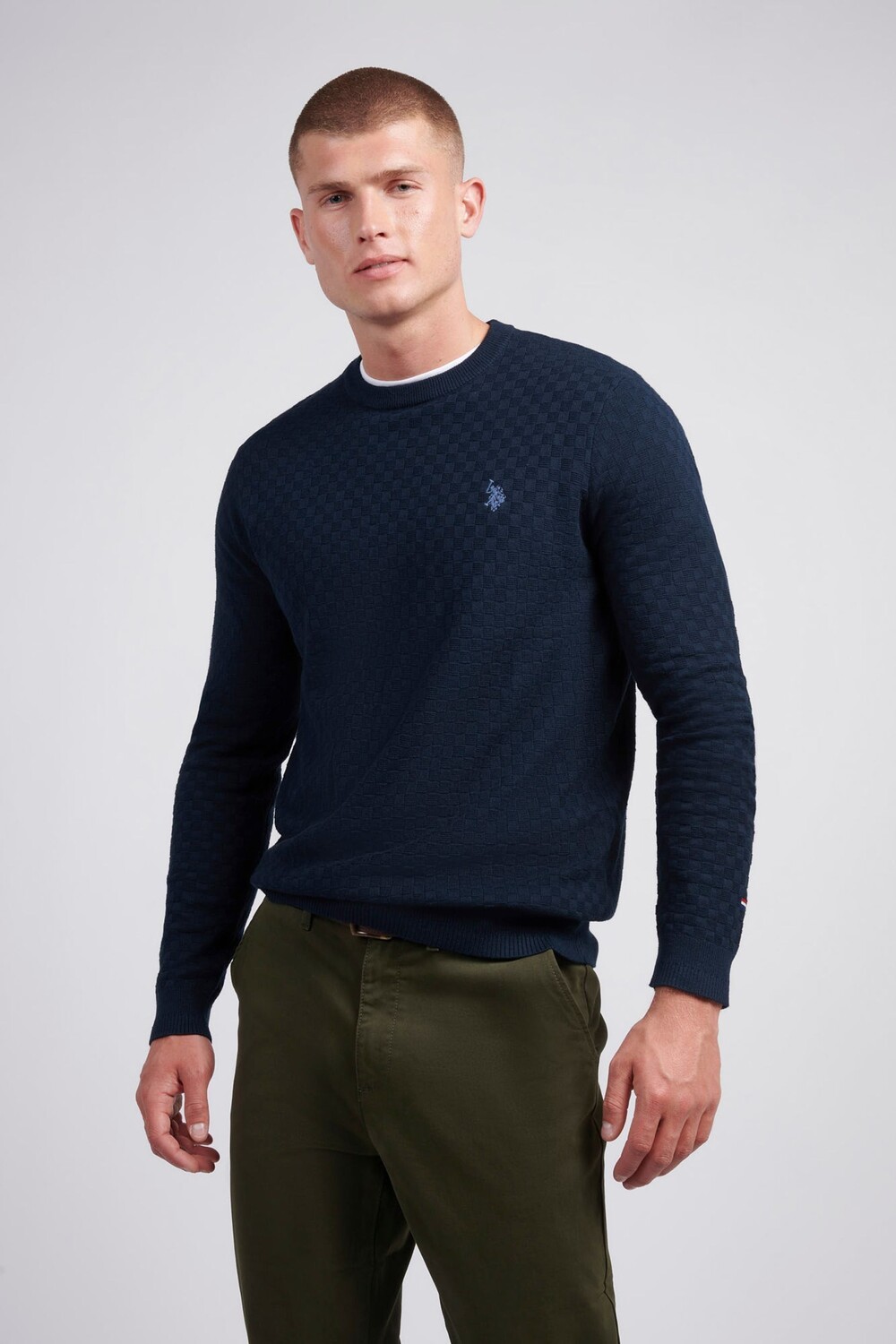 Мужская клетчатая трикотажная рубашка поло с круглым вырезом U.S. Polo Assn, синий
Мужская клетчатая трикотажная рубашка поло с круглым вырезом U.S. Polo Assn, синий