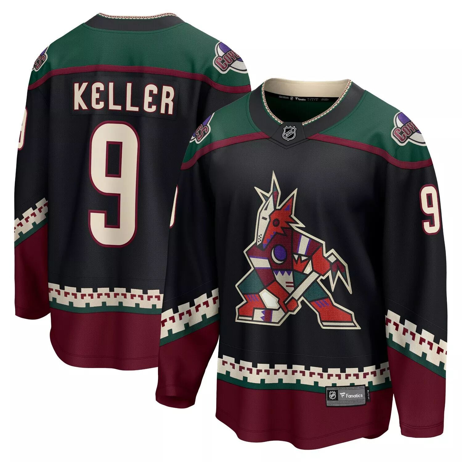 Мужская фирменная футболка черного цвета Clayton Keller Arizona Coyotes Home Premier Breakaway Player Fanatics, Черный
Мужская фирменная футболка черного цвета Clayton Keller Arizona Coyotes Home Premier Breakaway Player Fanatics, Черный