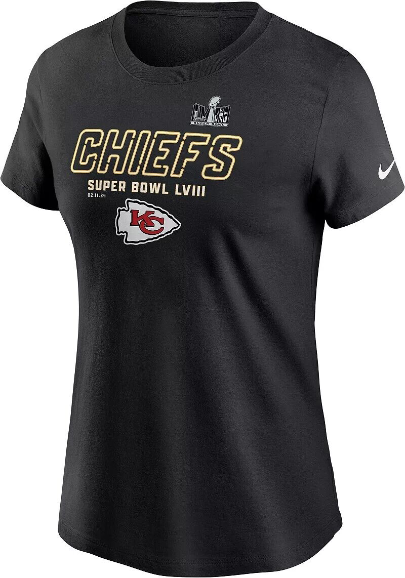 Женская футболка Nike с логотипом Kansas City Chiefs 2024 Super Bowl LVIII Bound
Женская футболка Nike с логотипом Kansas City Chiefs 2024 Super Bowl LVIII Bound