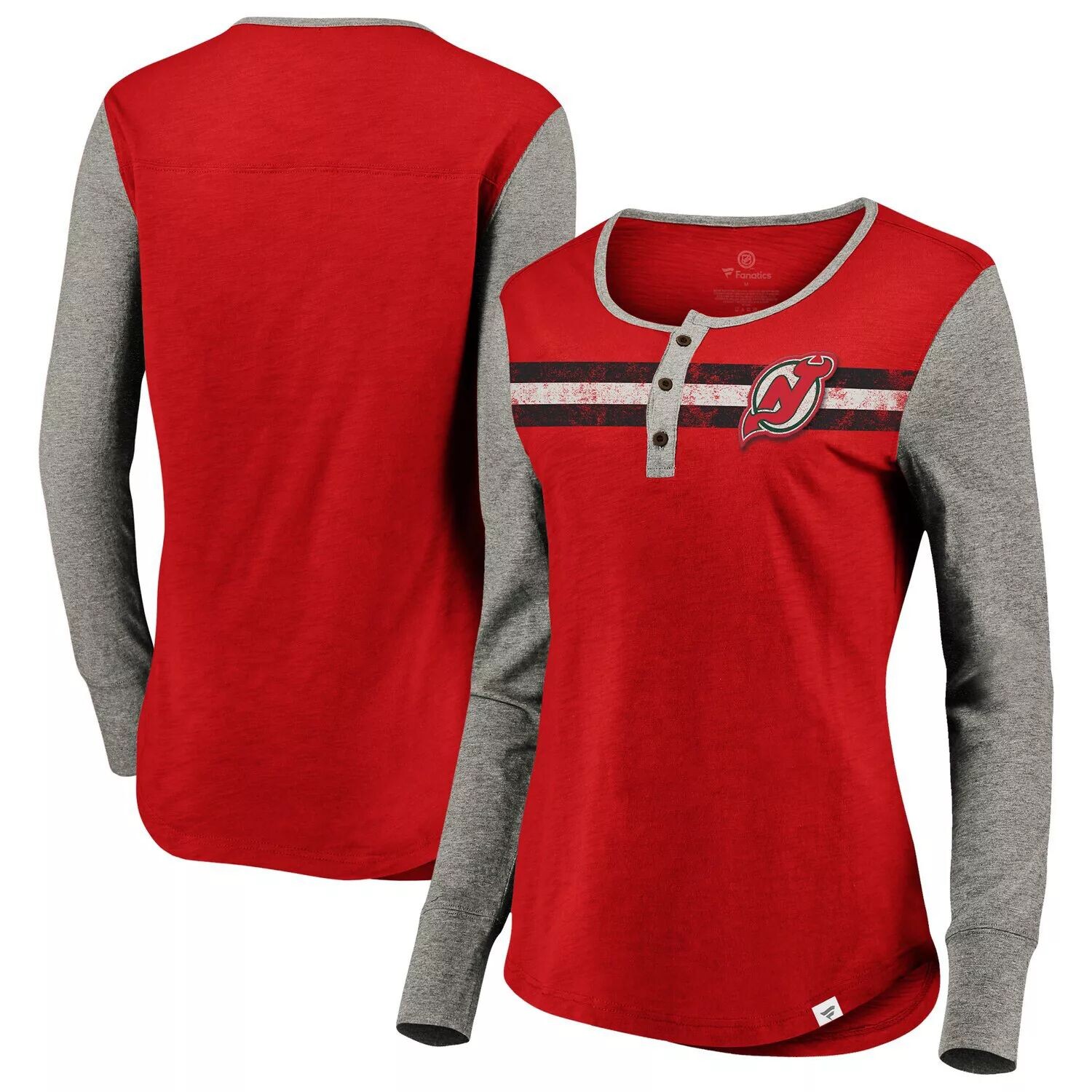 Женская красная футболка Fanatics с логотипом New Jersey Devils в полоску и футболка с длинными рукавами Fanatics
Женская красная футболка Fanatics с логотипом New Jersey Devils в полоску и футболка с длинными рукавами Fanatics