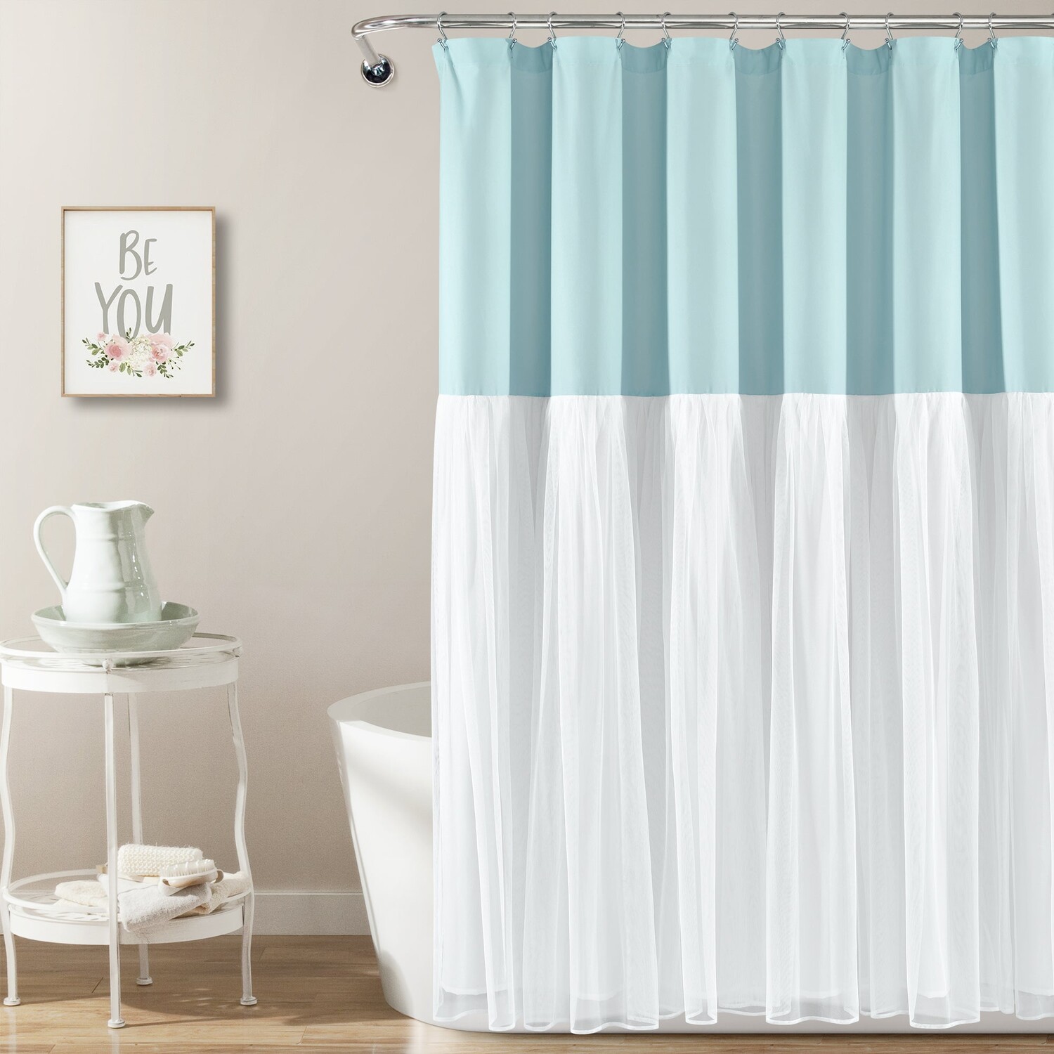 Тюлевая юбка с цветными блоками, занавеска для душа Lush Decor, цвет Spa Blue_White
Тюлевая юбка с цветными блоками, занавеска для душа Lush Decor, цвет Spa Blue_White