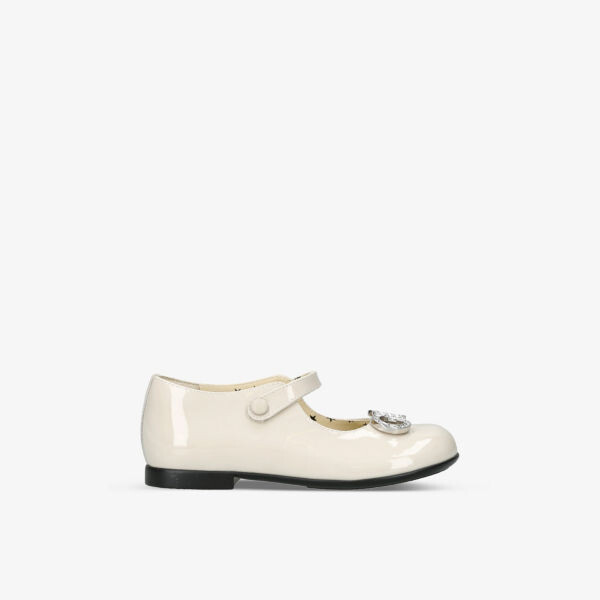 Туфли из лакированной кожи с рубиновыми кристаллами и логотипом, 3–5 лет Gucci, цвет champagne
Туфли из лакированной кожи с рубиновыми кристаллами и логотипом, 3–5 лет Gucci, цвет champagne