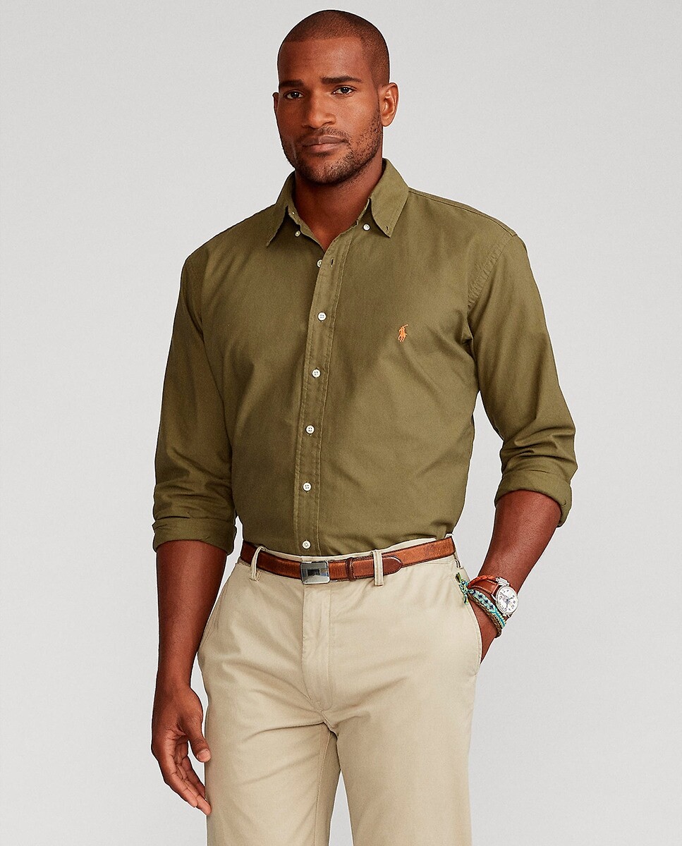 Мужская хлопковая рубашка классического кроя больших размеров Polo Ralph Lauren, зеленый
Мужская хлопковая рубашка классического кроя больших размеров Polo Ralph Lauren, зеленый