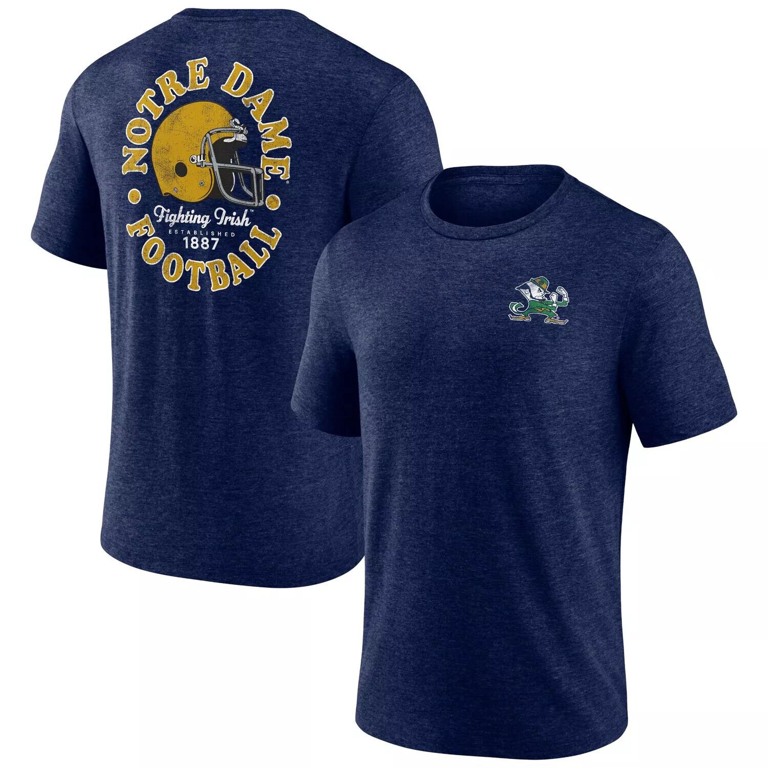 Мужская футболка Fanatics с логотипом Heather Navy Notre Dame Fighting Irish Old-School Bold Tri-Blend
Мужская футболка Fanatics с логотипом Heather Navy Notre Dame Fighting Irish Old-School Bold Tri-Blend