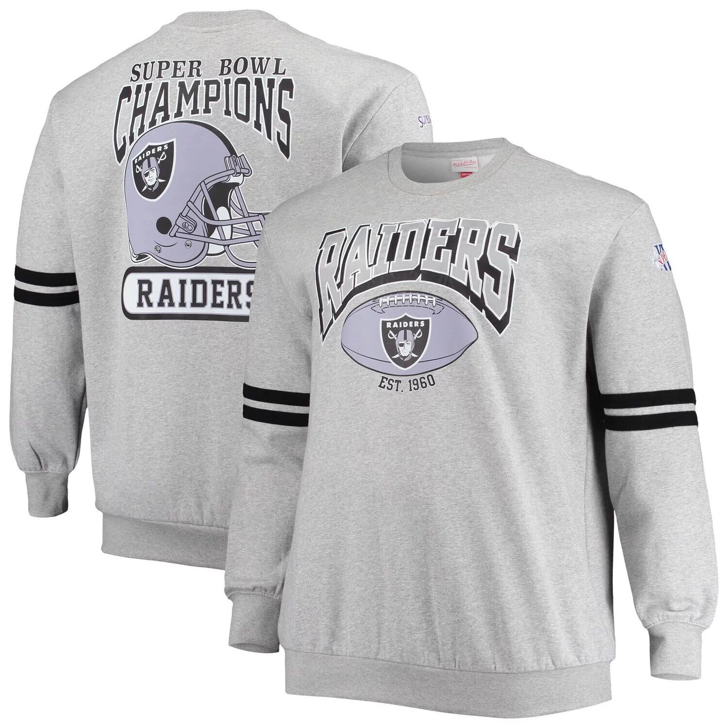 Мужской пуловер с принтом Mitchell & Ness Heathered Grey Las Vegas Raiders Big & Tall
Мужской пуловер с принтом Mitchell & Ness Heathered Grey Las Vegas Raiders Big & Tall
