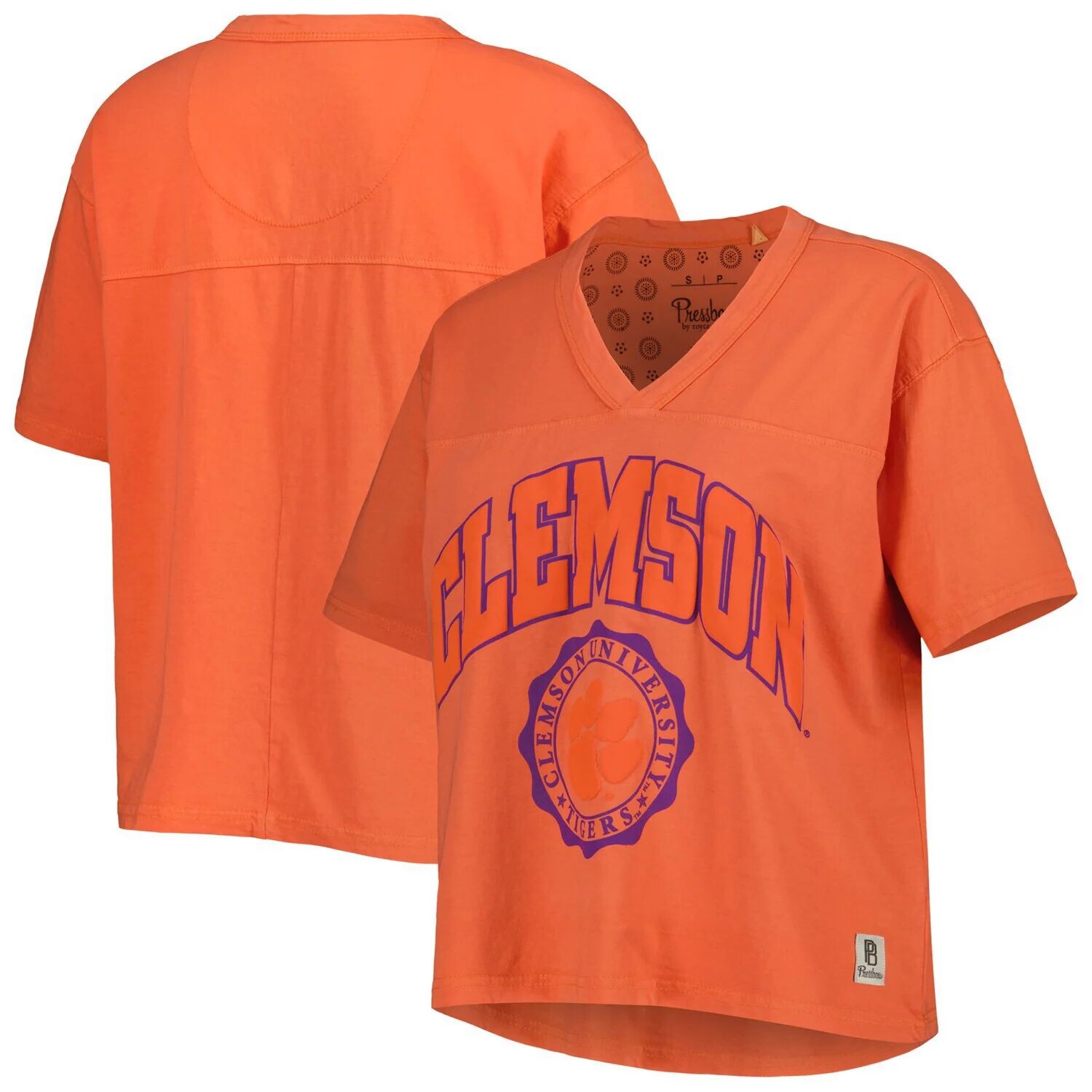 Женская футболка для прессы оранжевого цвета Clemson Tigers Sycamore Edith длиной до талии с v-образным вырезом
Женская футболка для прессы оранжевого цвета Clemson Tigers Sycamore Edith длиной до талии с v-образным вырезом