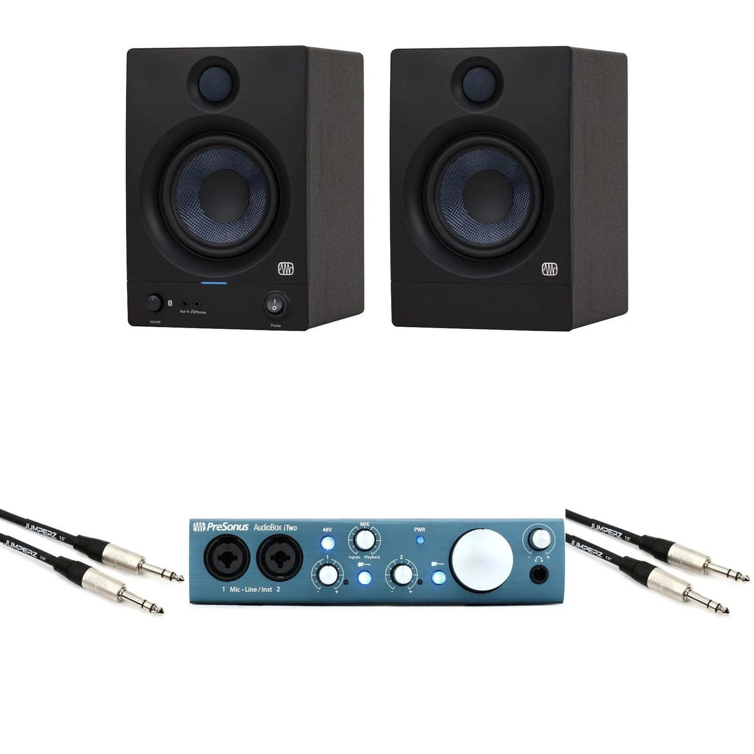 Комплект нового USB-аудиоинтерфейса PreSonus AudioBox iTwo и 5,25-дюймового студийного монитора Eris с питанием по Bluetooth
Комплект нового USB-аудиоинтерфейса PreSonus AudioBox iTwo и 5,25-дюймового студийного монитора Eris с питанием по Bluetooth