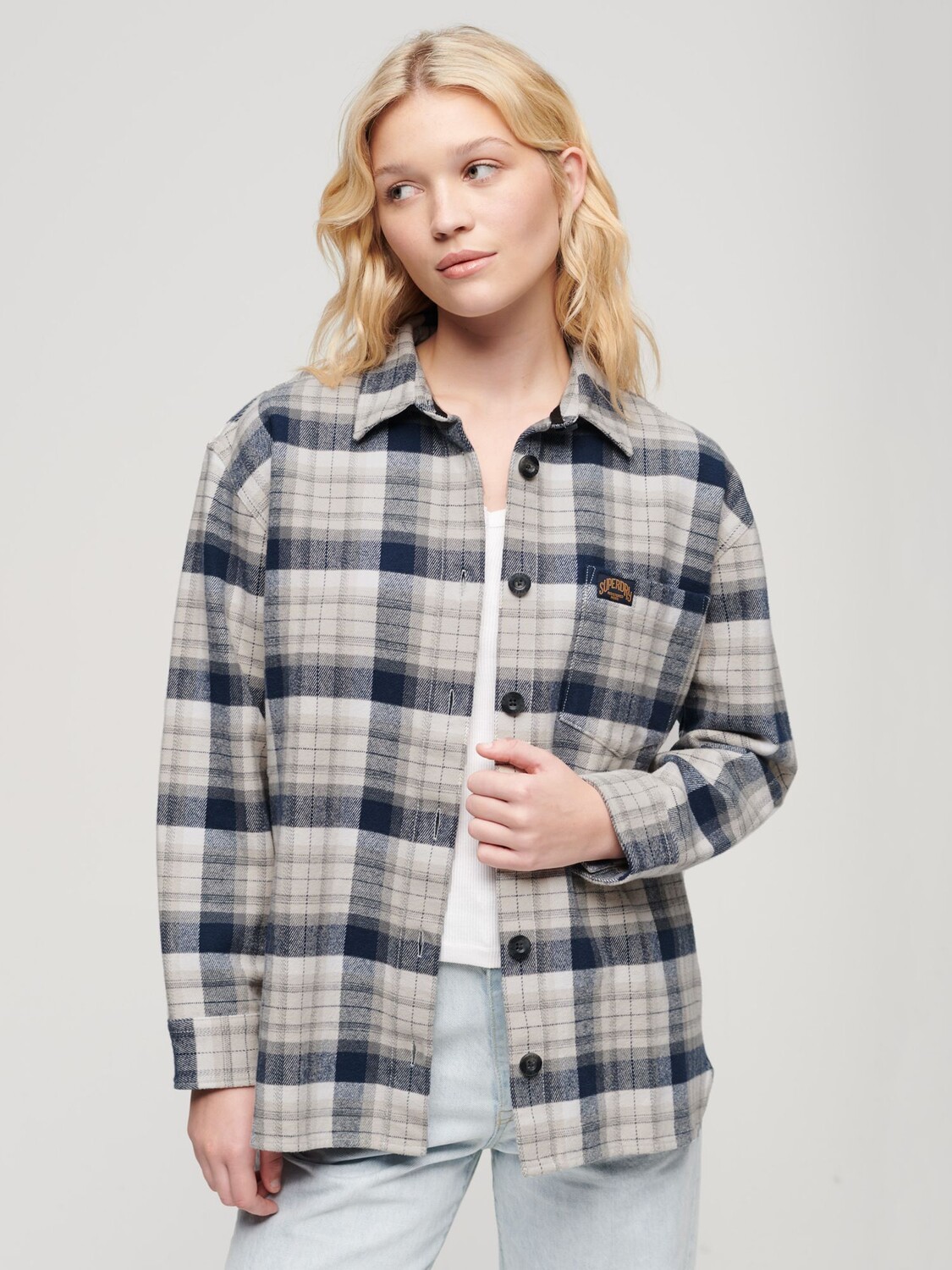 Верхняя рубашка в клетку из органического хлопка Superdry, темно-синий/слоновая кость
Верхняя рубашка в клетку из органического хлопка Superdry, темно-синий/слоновая кость