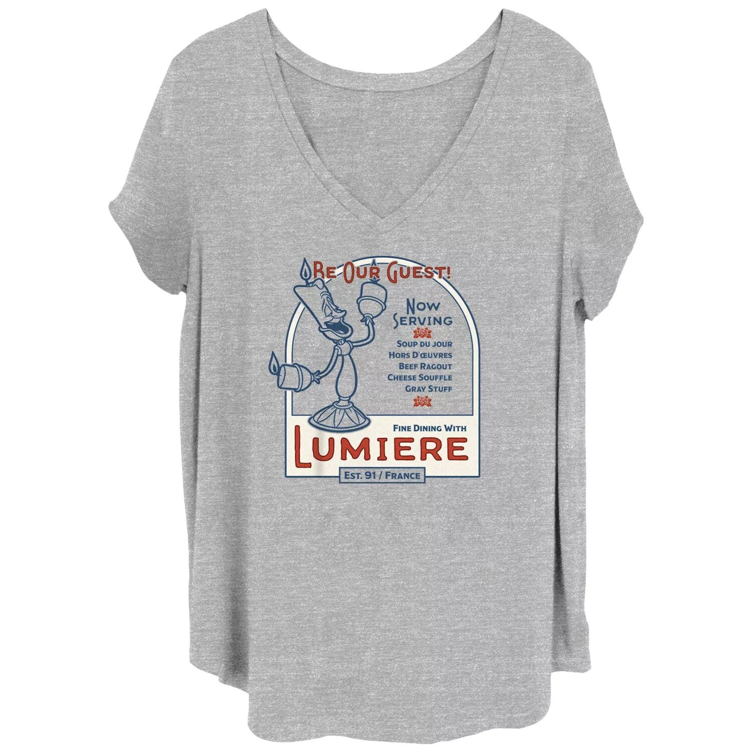 Футболка с V-образным вырезом и рисунком Disney's Beauty & The Beast Lumiere Juniors Plus Food List Disney
Футболка с V-образным вырезом и рисунком Disney's Beauty & The Beast Lumiere Juniors Plus Food List Disney