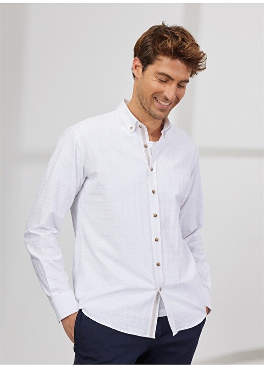Белая мужская рубашка Comfort Fit с воротником на пуговицах Altınyıldız Classic
Белая мужская рубашка Comfort Fit с воротником на пуговицах Altınyıldız Classic