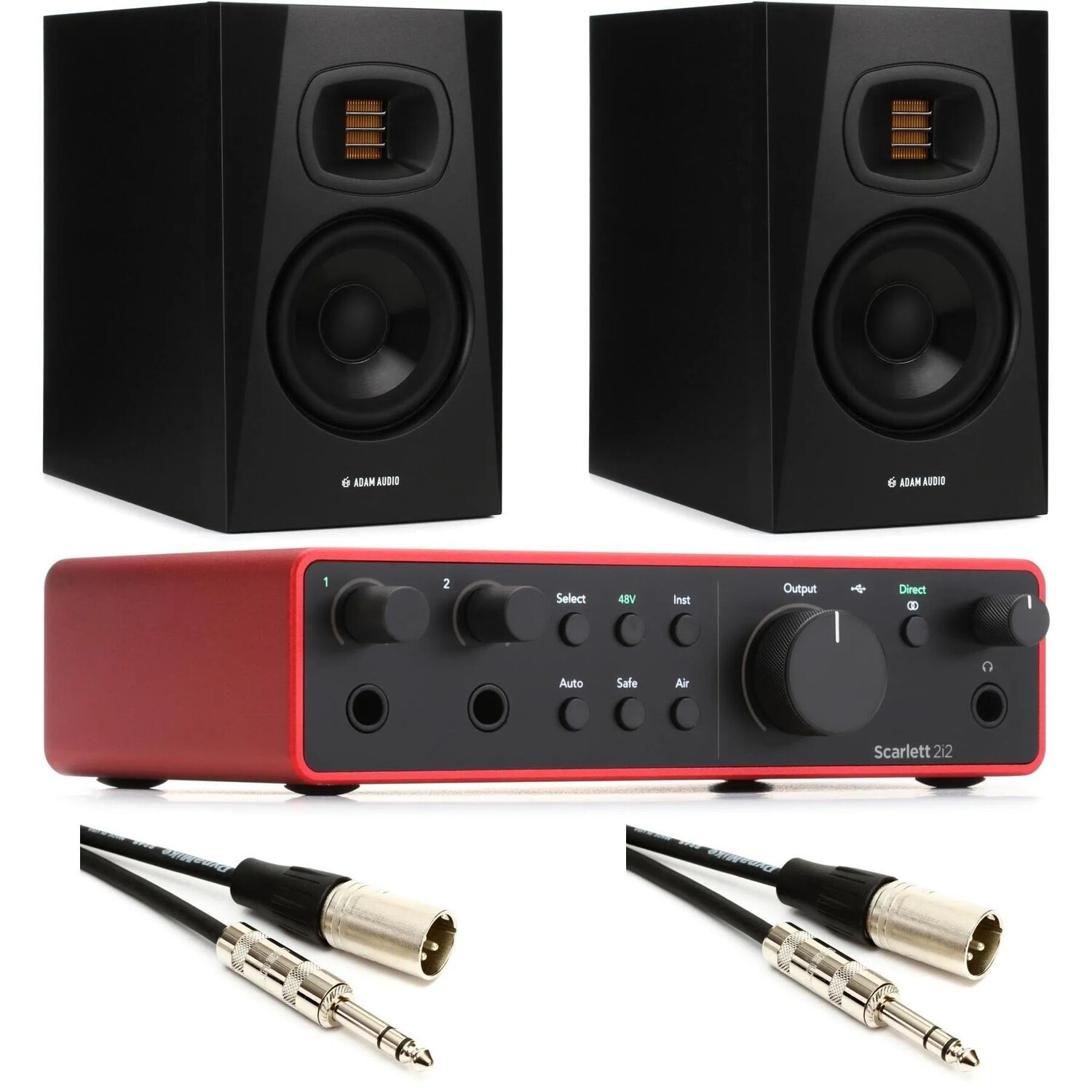 Новый комплект Focusrite Scarlett 2i2 4-го поколения с USB-аудиоинтерфейсом и 5-дюймовым активным студийным монитором ADAM Audio T5V
Новый комплект Focusrite Scarlett 2i2 4-го поколения с USB-аудиоинтерфейсом и 5-дюймовым активным студийным монитором ADAM Audio T5V