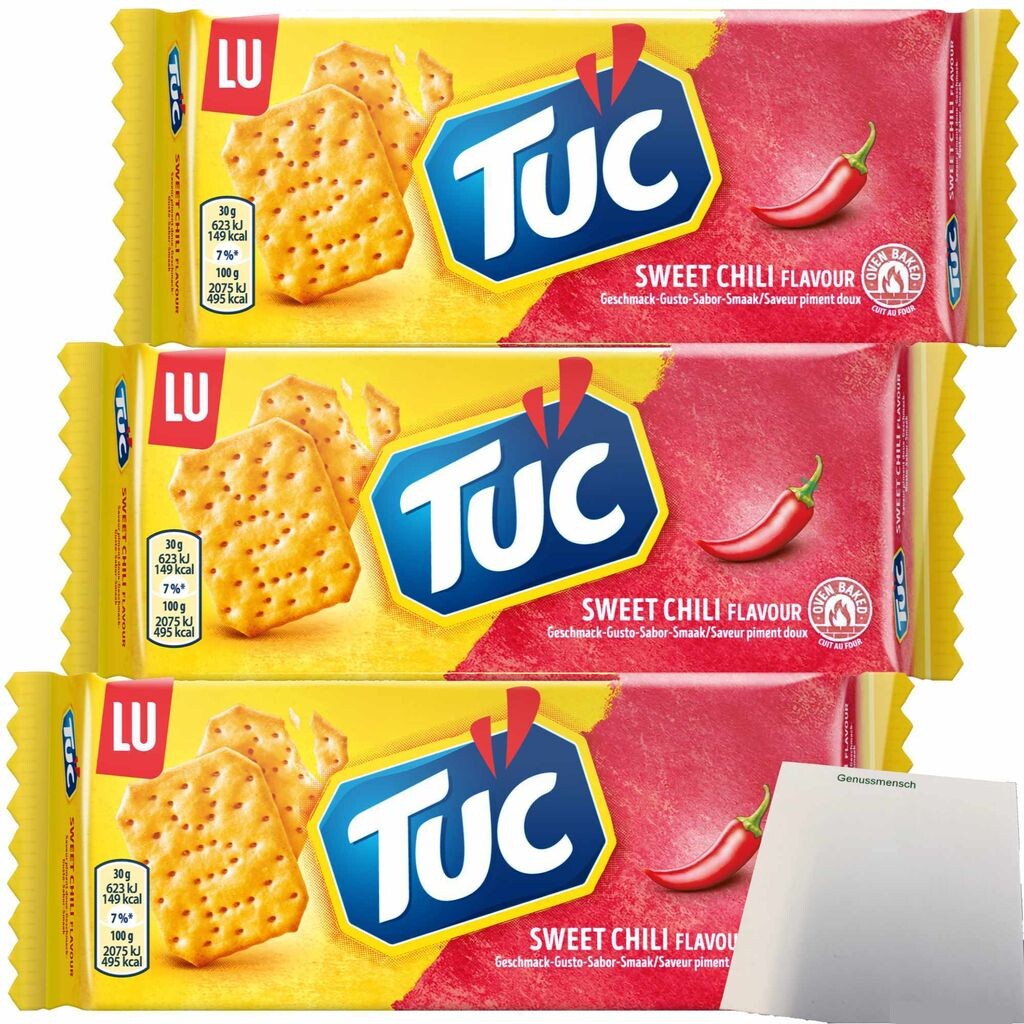 TUC Cracker соленое печенье со сладкой приправой чили, упаковка из 3 шт. (упаковка 3x100 г) + блок usy
TUC Cracker соленое печенье со сладкой приправой чили, упаковка из 3 шт. (упаковка 3x100 г) + блок usy