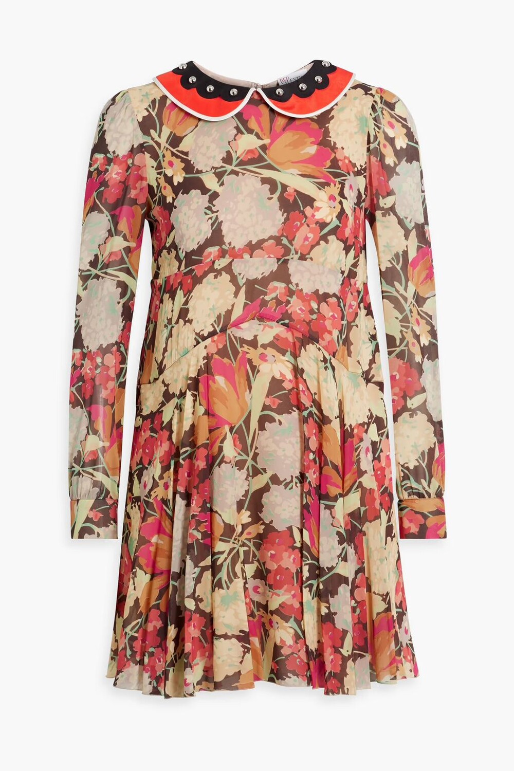 Платье мини из шелкового шифона с заклепками и цветочным принтом Redvalentino, коричневый
Платье мини из шелкового шифона с заклепками и цветочным принтом Redvalentino, коричневый
