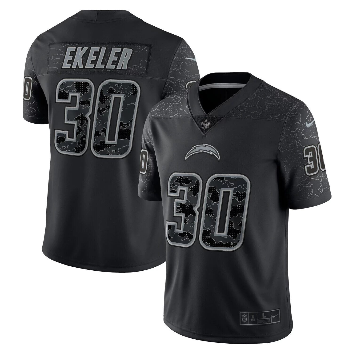 Мужское черное джерси Austin Ekeler Los Angeles Chargers RFLCTV Limited Nike, Черный
Мужское черное джерси Austin Ekeler Los Angeles Chargers RFLCTV Limited Nike, Черный