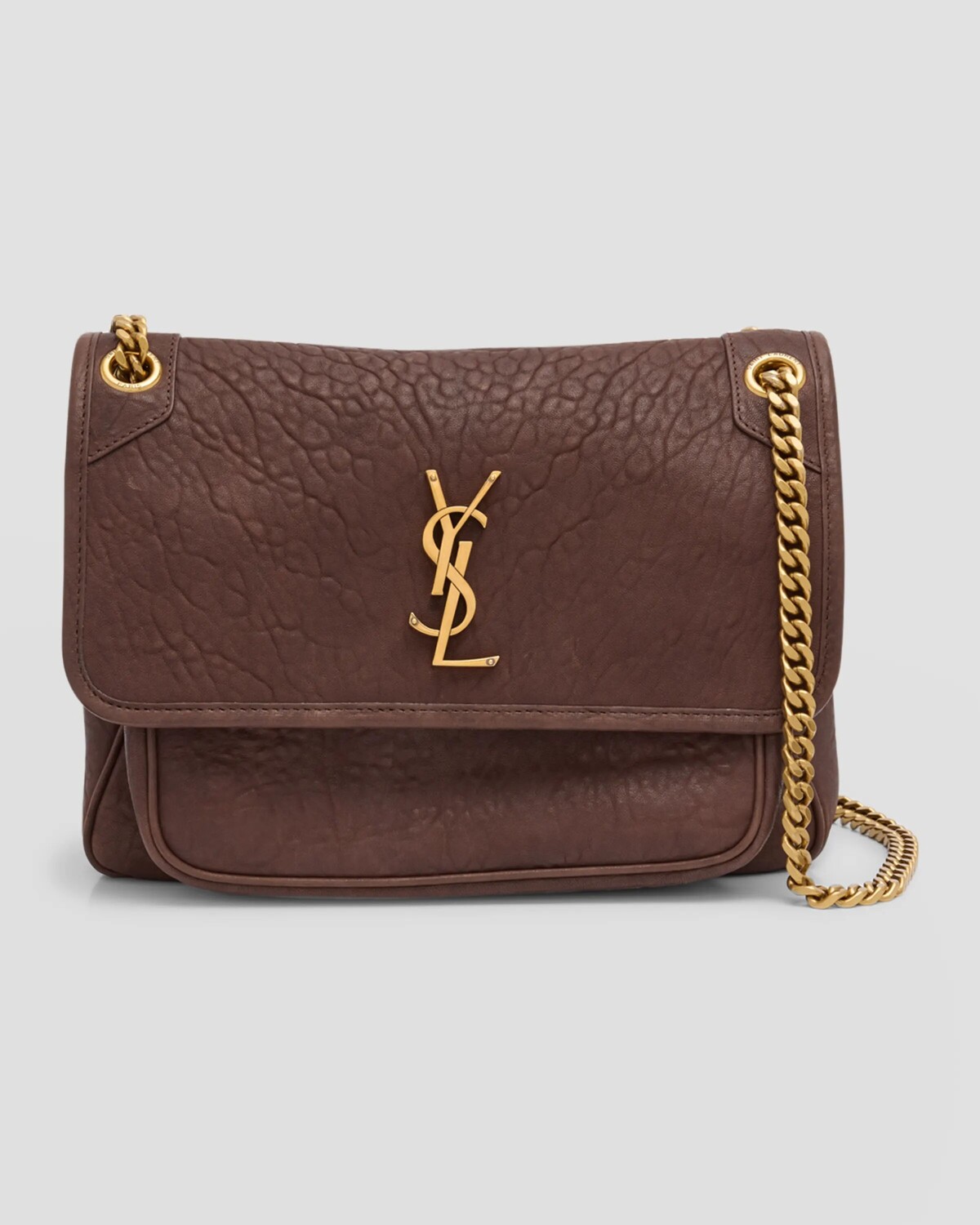 Кожаная сумка через плечо Niki среднего размера с клапаном YSL Saint Laurent, цвет Dark Coffee
Кожаная сумка через плечо Niki среднего размера с клапаном YSL Saint Laurent, цвет Dark Coffee