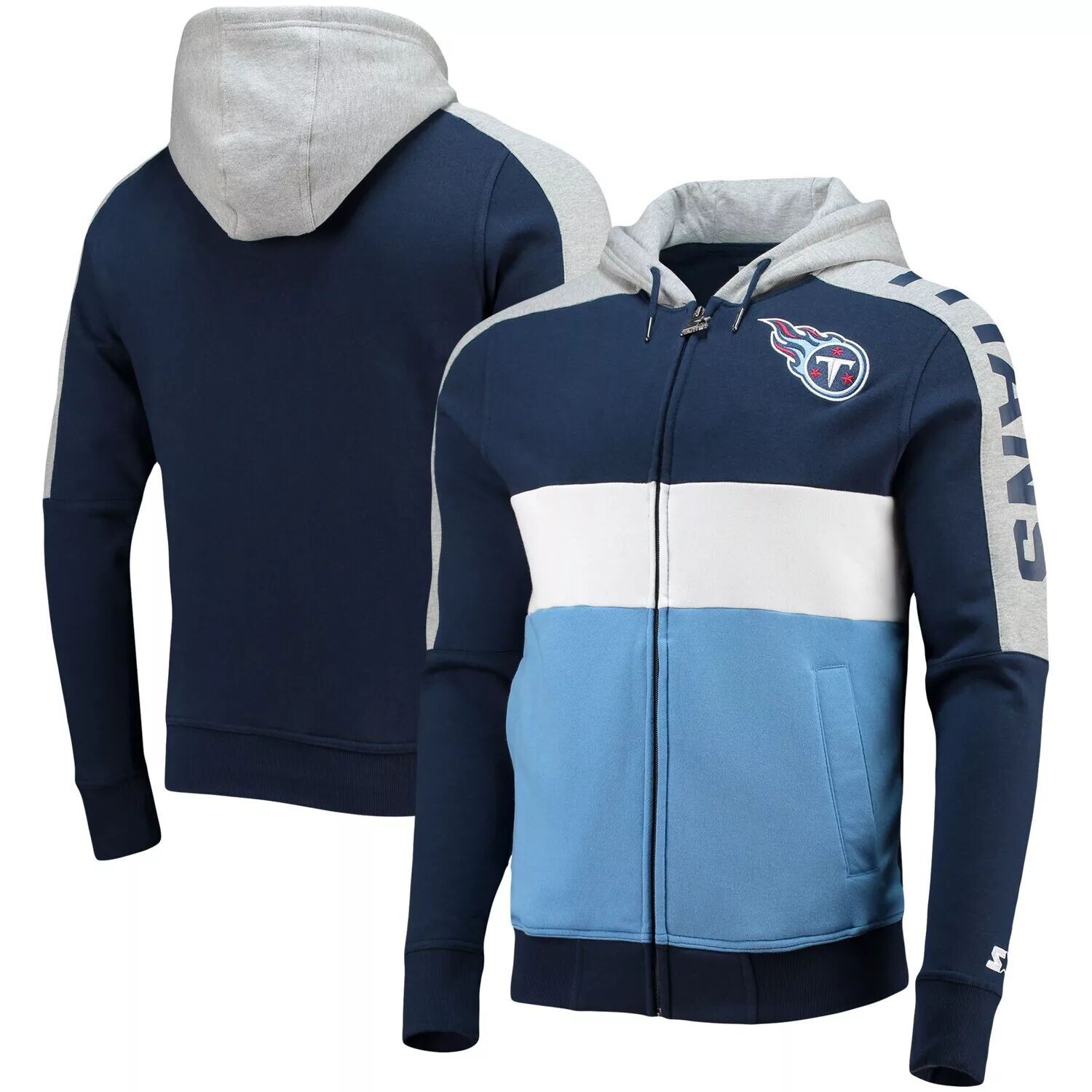 Мужская темно-синяя/голубая толстовка с молнией во всю длину Tennessee Titans Playoffs с цветными блоками Starter, Синий
Мужская темно-синяя/голубая толстовка с молнией во всю длину Tennessee Titans Playoffs с цветными блоками Starter, Синий