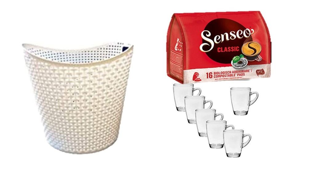 Кофейные капсулы Senseo Classic, подходят для Senseo и других кофемашин, акция + 6 кофейных чашек с ручкой, а также корзина для белья, дизайн из ротанга, 27 литров James Premium
Кофейные капсулы Senseo Classic, подходят для Senseo и других кофемашин, акция + 6 кофейных чашек с ручкой, а также корзина для белья, дизайн из ротанга, 27 литров James Premium