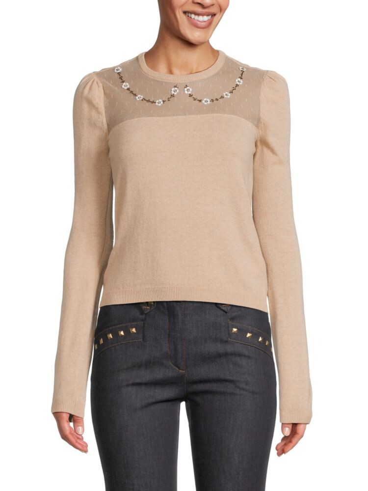 Свитер с круглым вырезом из смесовой шерсти с цветочным принтом Redvalentino, цвет Nude
Свитер с круглым вырезом из смесовой шерсти с цветочным принтом Redvalentino, цвет Nude
