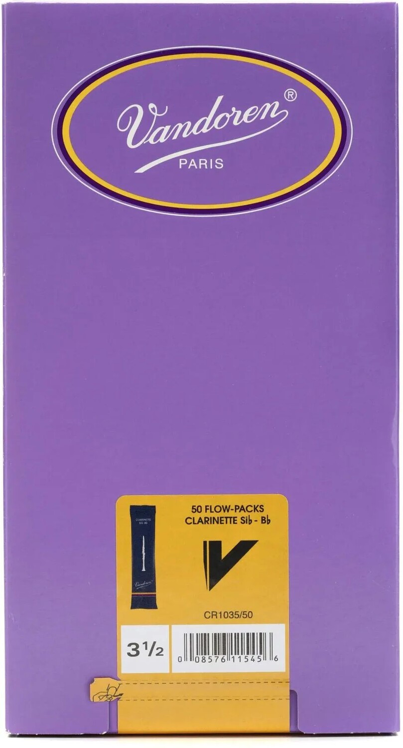 Vandoren CR1035/50 — Традиционные трости для кларнета Bb — 3,5 (упаковка по 50 шт.)
Vandoren CR1035/50 — Традиционные трости для кларнета Bb — 3,5 (упаковка по 50 шт.)