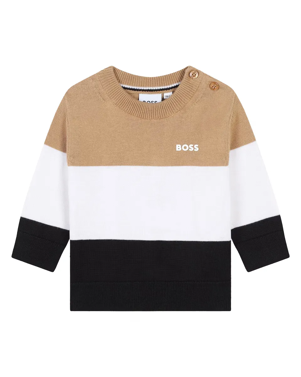 Свитер в стиле колор-блок для мальчика с круглым вырезом BOSS Kidswear, мультиколор
Свитер в стиле колор-блок для мальчика с круглым вырезом BOSS Kidswear, мультиколор
