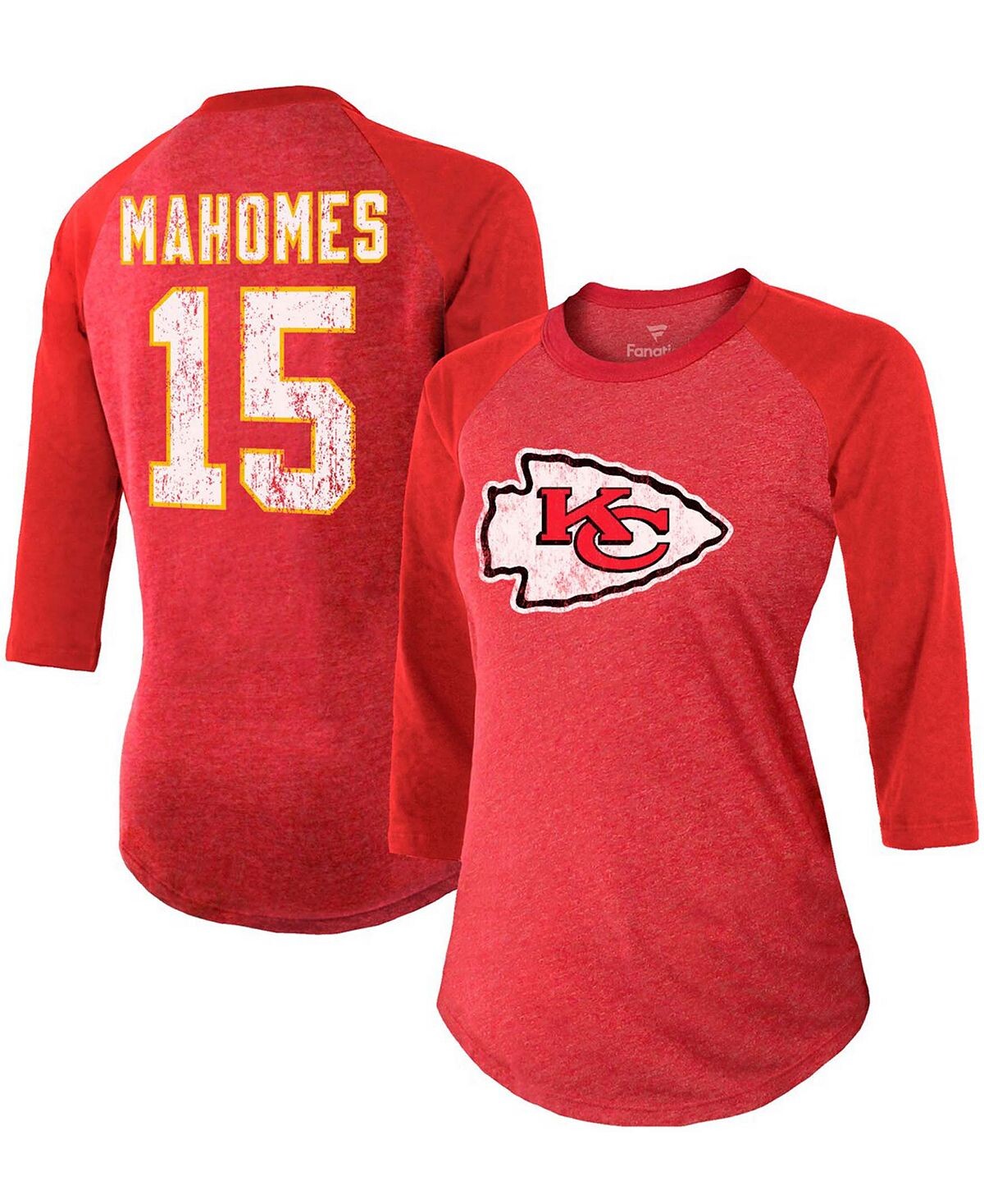 Женская красная футболка Патрика Махоумса Kansas City Chiefs с именем игрока и номером реглан Tri-Blend с рукавами 3/4 Fanatics, красный
Женская красная футболка Патрика Махоумса Kansas City Chiefs с именем игрока и номером реглан Tri-Blend с рукавами 3/4 Fanatics, красный