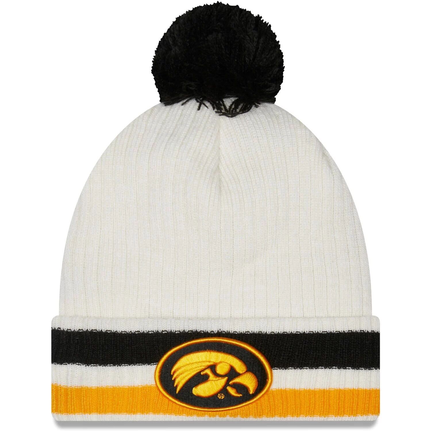 Мужская вязаная шапка New Era White Iowa Hawkeyes в стиле ретро с манжетами и помпоном
Мужская вязаная шапка New Era White Iowa Hawkeyes в стиле ретро с манжетами и помпоном