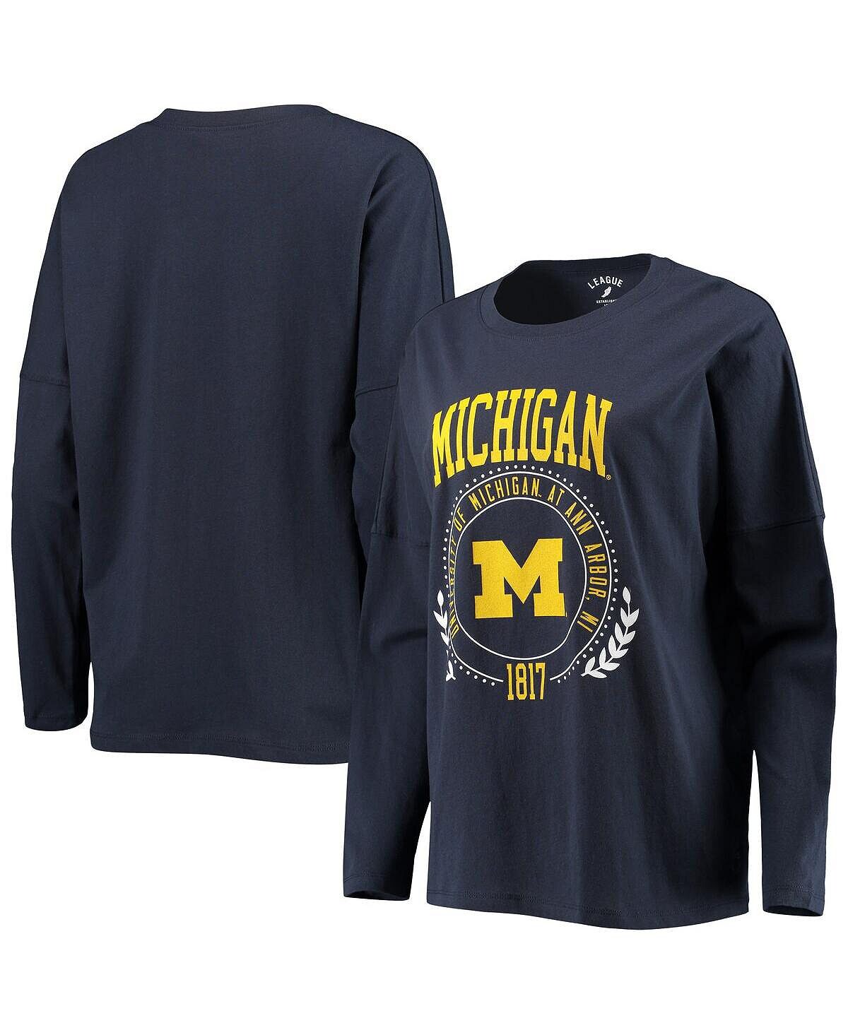 Женская темно-синяя футболка оверсайз с длинными рукавами Michigan Wolverines Clothesline League Collegiate Wear, темно-синий
Женская темно-синяя футболка оверсайз с длинными рукавами Michigan Wolverines Clothesline League Collegiate Wear, темно-синий