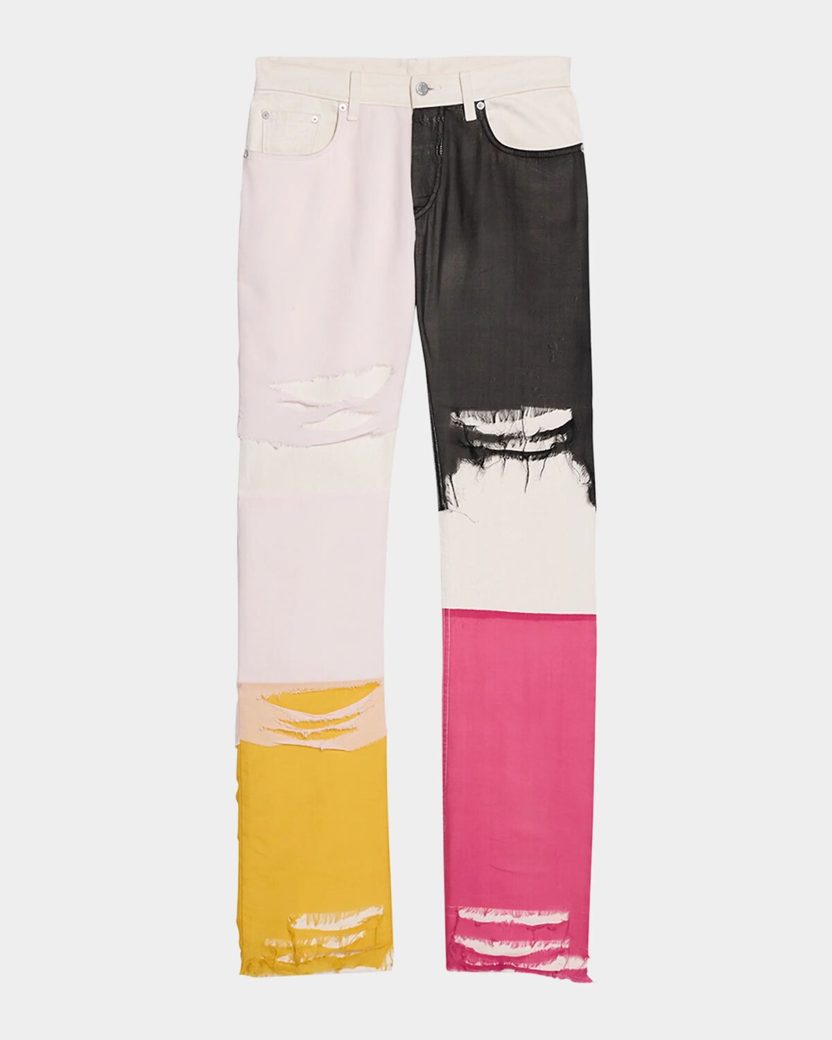 Мужские потертые джинсы с цветными блоками и низкой талией Helmut Lang, цвет Cream Multi
Мужские потертые джинсы с цветными блоками и низкой талией Helmut Lang, цвет Cream Multi