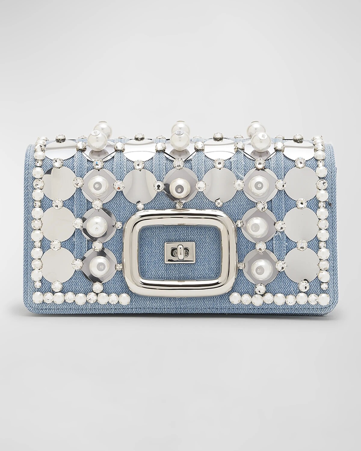 Джинсовая сумка через плечо Viv Choc Mini Disco Roger Vivier, цвет Jeans Chiaro
Джинсовая сумка через плечо Viv Choc Mini Disco Roger Vivier, цвет Jeans Chiaro