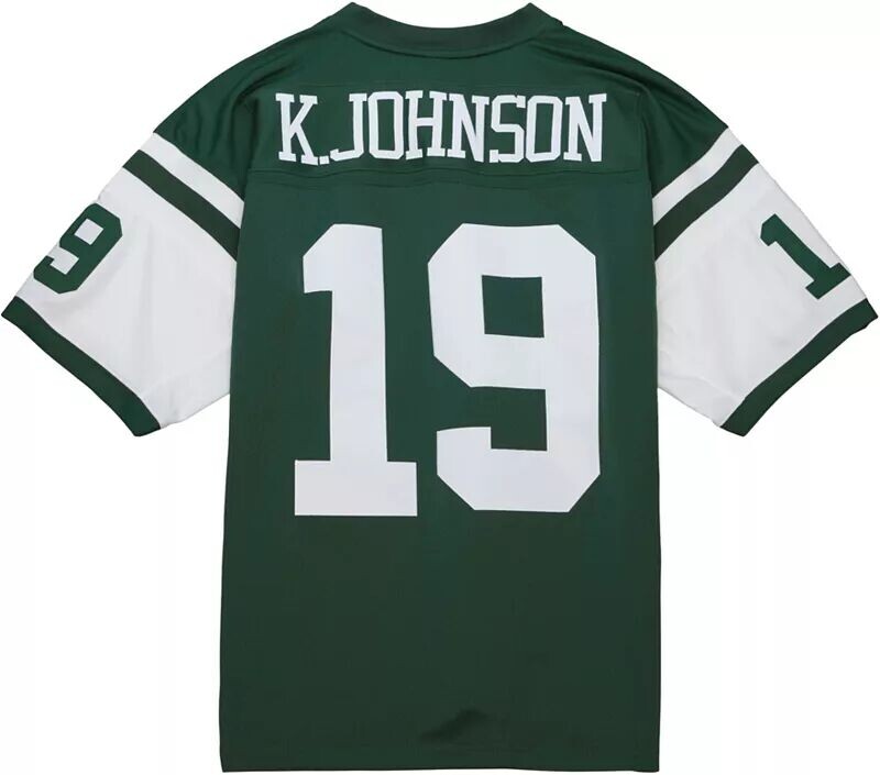 Мужская джерси Mitchell & Ness New York Jets Keyshawn Johnson № 19, 1998, зеленая футболка с возвратом
Мужская джерси Mitchell & Ness New York Jets Keyshawn Johnson № 19, 1998, зеленая футболка с возвратом