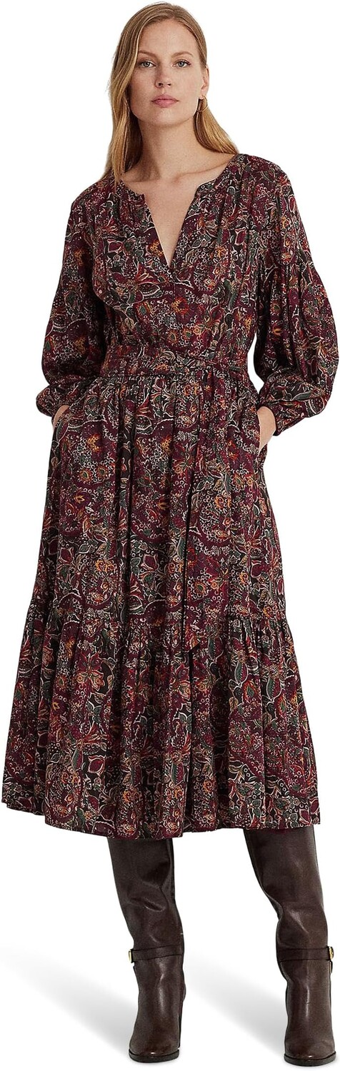 Многоярусное платье из хлопковой вуали с поясом и цветочным принтом LAUREN Ralph Lauren, цвет Burgundy Multi
Многоярусное платье из хлопковой вуали с поясом и цветочным принтом LAUREN Ralph Lauren, цвет Burgundy Multi
