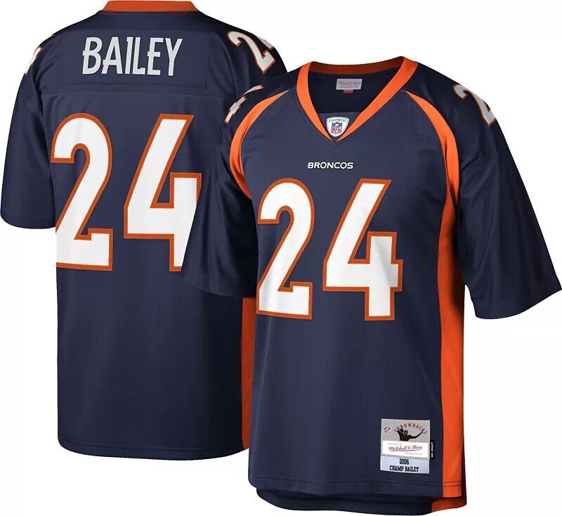 Мужская футболка Mitchell & Ness Denver Broncos Champ Bailey # 24, 2006 г., домашняя футболка с возвратом
Мужская футболка Mitchell & Ness Denver Broncos Champ Bailey # 24, 2006 г., домашняя футболка с возвратом