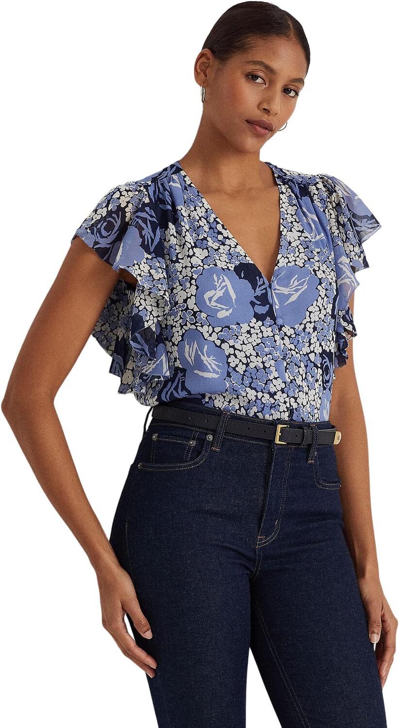Рубашка из жатого жоржета с цветочным принтом LAUREN Ralph Lauren, цвет Blue/Cream/Navy
Рубашка из жатого жоржета с цветочным принтом LAUREN Ralph Lauren, цвет Blue/Cream/Navy