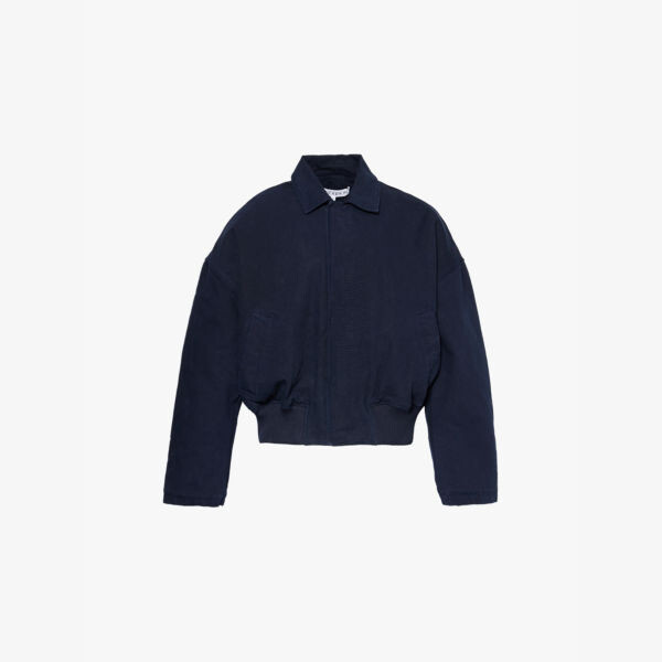 Куртка свободного кроя из хлопчатобумажной ткани с заостренным воротником Jw Anderson, синий
Куртка свободного кроя из хлопчатобумажной ткани с заостренным воротником Jw Anderson, синий