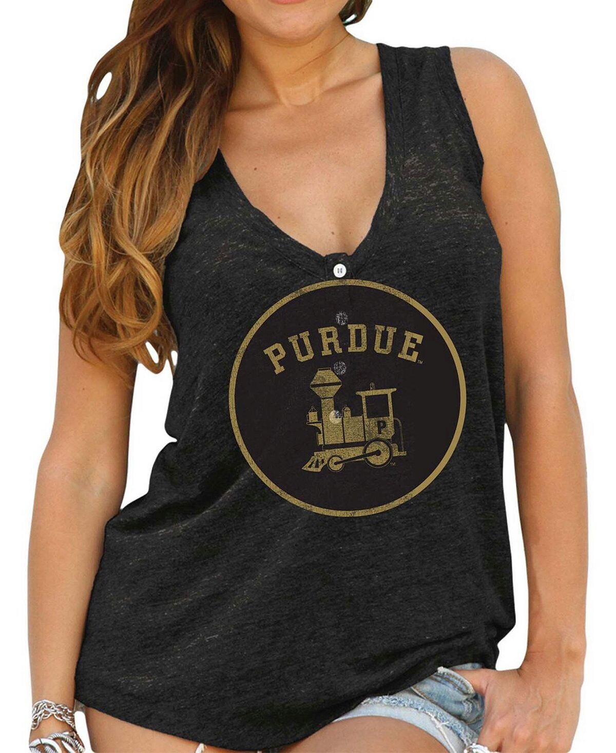 Женская черная свободная майка-хенли Purdue Boilermakers Original Retro Brand, черный
Женская черная свободная майка-хенли Purdue Boilermakers Original Retro Brand, черный